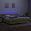 vidaXL Boxspring met matras en LED stof groen 200x200 cm