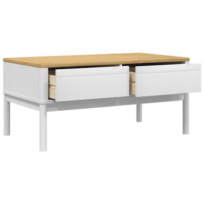 vidaXL Salontafel FLORO 99x55,5x45 cm massief grenenhout wit