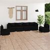 vidaXL 6-delige Loungeset met kussens poly rattan zwart