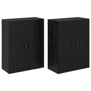 vidaXL Wandkast 2 st Zwart Eiken 69,5 x 34 x 90 cm Bewerkt hout