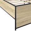 vidaXL Bedframe bewerkt hout en metaal sonoma eikenkleurig 75x190 cm