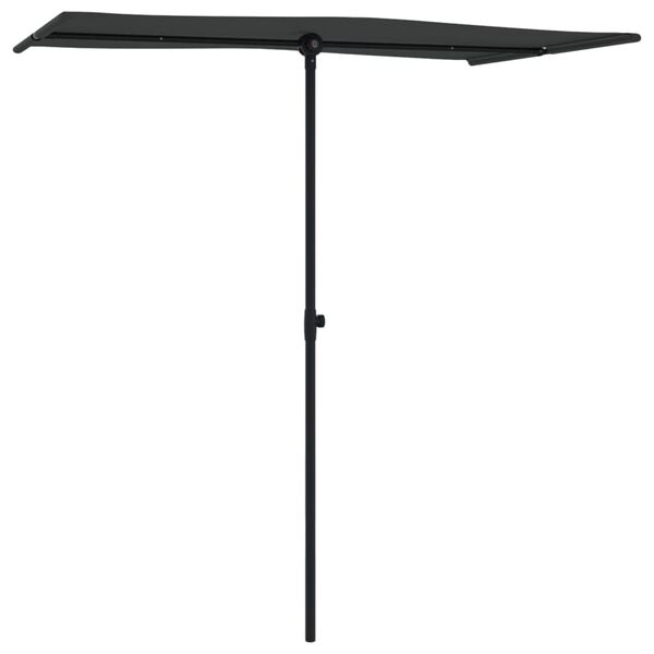 vidaXL Parasol met aluminium paal 180x110 cm zwart