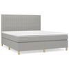 vidaXL Boxspring met matras stof lichtgrijs 160x200 cm