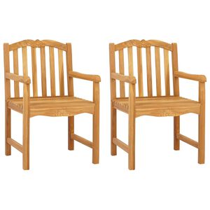 vidaXL Tuinstoel 2 pcs Naturel 58 x 60 x 93 cm Massief Teakhout