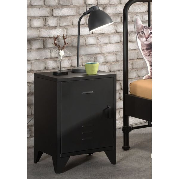 Vipack Nachtkastje Bronxx met deur metaal matzwart