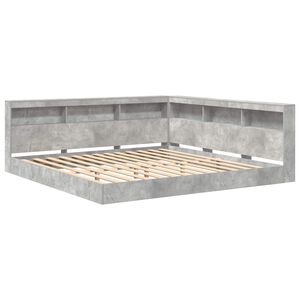 vidaXL Boekenkast Bed met plank Betongrijs 180 x 200 cm Bewerkt hout
