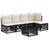 vidaXL Tuinbankenset 6 pcs Zwart poly rattan