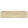 vidaXL Bedframe bewerkt hout sonoma eikenkleurig 135x190 cm
