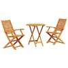 vidaXL Vouw Bistro Set 3 pcs Bruin Massief Acaciahout