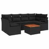 vidaXL Tuinbankenset 7 st Zwart poly rattan