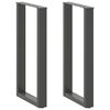 vidaXL Bartafelpoten 2 st U-vormig 50x(90-91) cm staal antraciet