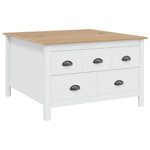vidaXL Salontafel met lade HILL Wit en honingbruin 79.5 x 79.5 x 49 cm