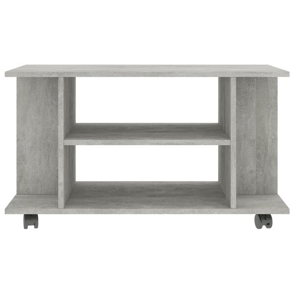 vidaXL Tv-meubel met wieltjes 80x40x45 cm bewerkt hout betongrijs