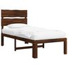 vidaXL Eenpersoonsbed met hoofdbord ROSTOCK Donkerbruin 75 x 190 cm
