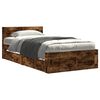 vidaXL Bedframe met lade met opslag 2 st Gerookt eiken Bewerkt hout