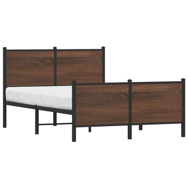 vidaXL Bedframe zonder matras metaal bruin eikenkleurig 137x190 cm