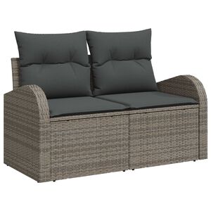 vidaXL Tuinbank Grijs 124 x 62 x 69cm poly rattan