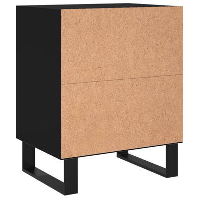 vidaXL Nachtkastjes 2 st 40x30x50 cm bewerkt hout zwart