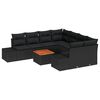 vidaXL Tuinbankenset 9 st Zwart poly rattan