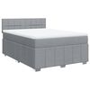 vidaXL Boxspring met matras stof lichtgrijs 160x200 cm