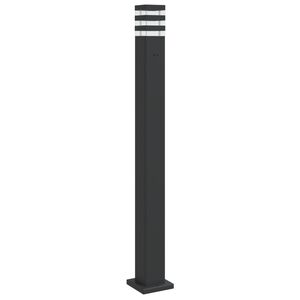 vidaXL Vloerlamp voor buiten met stopcontact 110 cm aluminium zwart