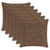 vidaXL Kussensloop 6 st HOUTEN Licht Bruin 40 x 40 cm Nep Konijnenbont