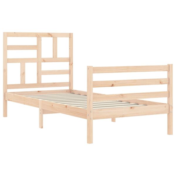 vidaXL Bedframe met hoofdbord massief hout