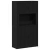 vidaXL Hoge kast Zwart Eiken 80 x 33 x 150 cm Bewerkt hout