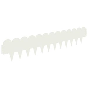 vidaXL Gazonrand 20 pcs 103 x 20 cm Staal Wit