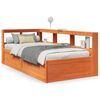 vidaXL Bed met boekenkast zonder matras grenenhout wasbruin 100x200 cm