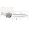 vidaXL Bedframe met hoofdbord massief hout wit