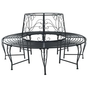 vidaXL Boom bank 8-Aantal zitplaatsen &Oslash; 160 x 89 cm Staal Zwart Rond