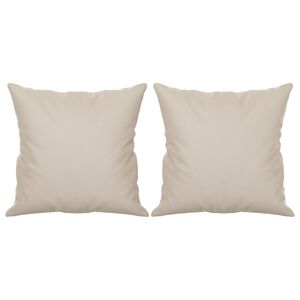 vidaXL Sierkussens 2 st 40x40 cm microvezelstof cr&egrave;mekleurig
