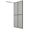 vidaXL Inloopdouchescherm 118x190 cm donker gehard glas