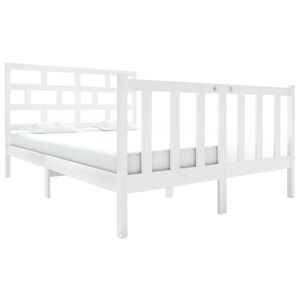 vidaXL Bedframe massief grenenhout wit 120x190 cm