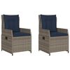 vidaXL Liggende tuinstoelen 2 stuks grijs polyrotan