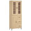 vidaXL Hoge kast 69,5x34x180 cm bewerkt hout sonoma eikenkleurig