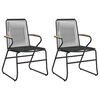 vidaXL Tuinstoelen 2 st 58x59x85,5 cm PVC-rattan zwart