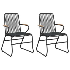 vidaXL Tuinstoelen 2 st 58x59x85,5 cm PVC-rattan zwart