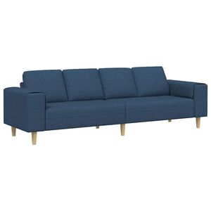 vidaXL Woonkamer Bank Blauw 250 x 77 x 76 cm Polyester