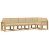 vidaXL Buiten bankenset 6 st Wit en Beige Polyester