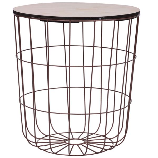 vidaXL Salontafel Ø 39,5 cm MDF koperkleurig