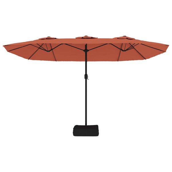 vidaXL Parasol dubbel dak 449x265 cm terracottakleurig