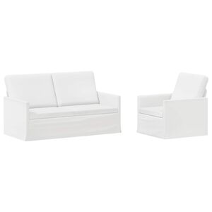 vidaXL Bankstel 2 pcs Wit Stof