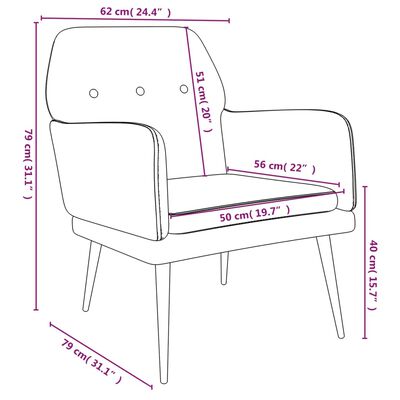 vidaXL Fauteuil 62x79x79 cm fluweel geel