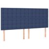 vidaXL Bedframe zonder matras stof blauw 200x200 cm