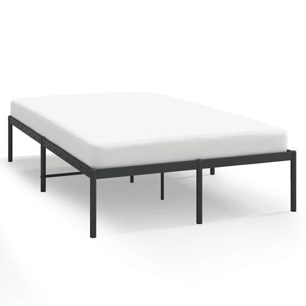 vidaXL Bedframe metaal zwart 135x190 cm