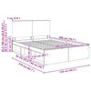 vidaXL Bedframe met hoofdeinde Beton 140 x 200 cm Massief grenenhout