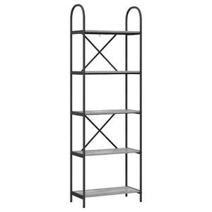 vidaXL Boekenkast 5-laags 60 x 30 x 183 cm Bewerkt hout Grijs Sonoma