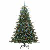 vidaXL Kunstkerstboom Groen 210 cm PVC en Metaal en Plastic